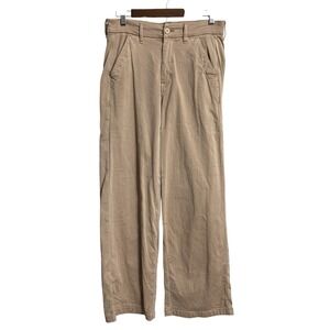 American Eagle super high rise baggy wide leg pants womens 6R tan stretch preppy